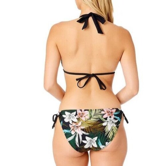 NWT Hurley Women's Reversible Bikini Black Floral Size Medium - Picture 2 of 4
